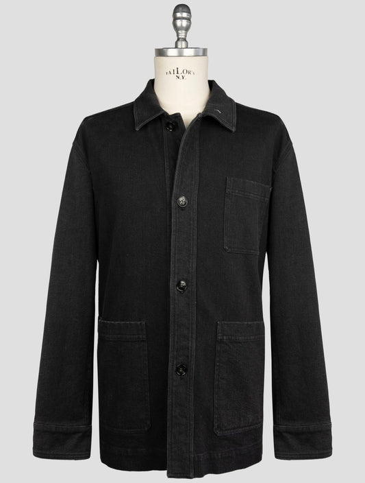 Kiton Black Cotton Ea Coat