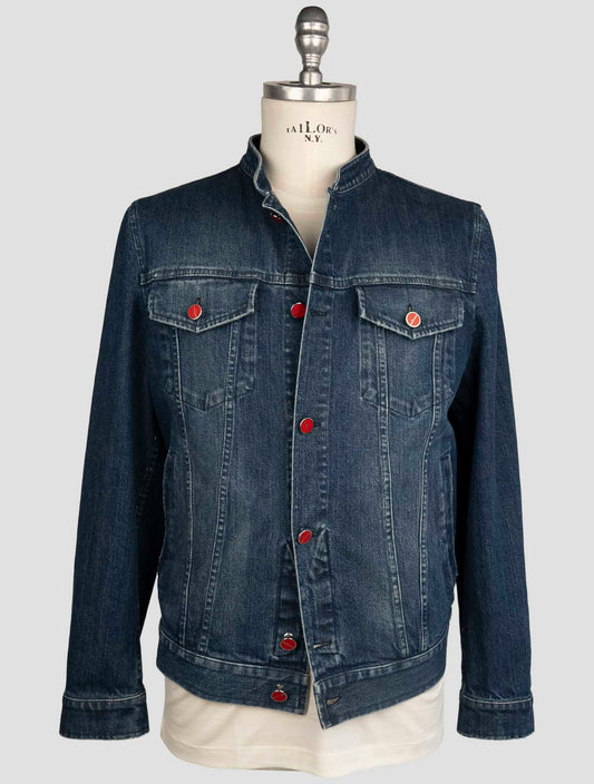 Kiton Blue Cotton Ea Coat