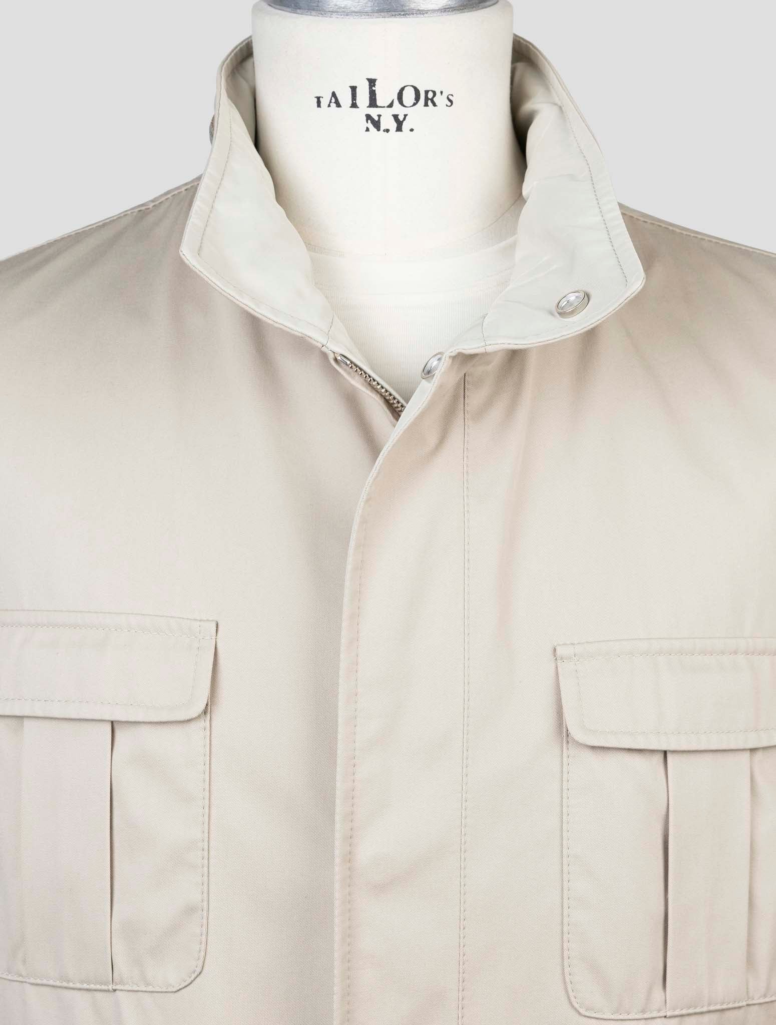 Kiton Beige Cotton Pa Coat