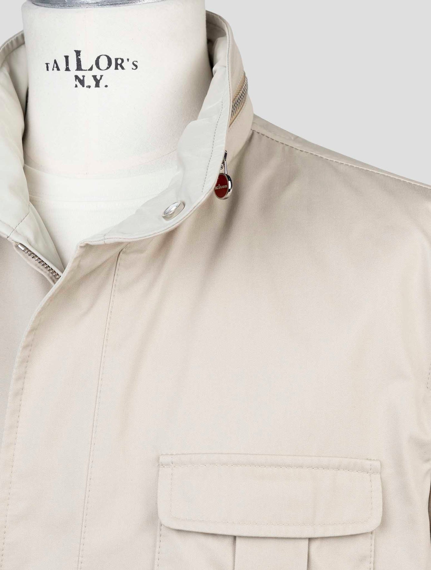 Kiton Beige Cotton Pa Coat