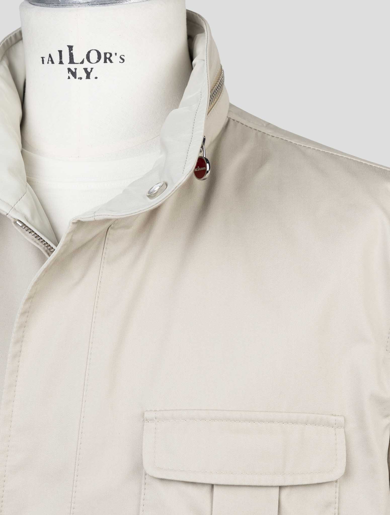 Kiton Beige Cotton Pa Coat