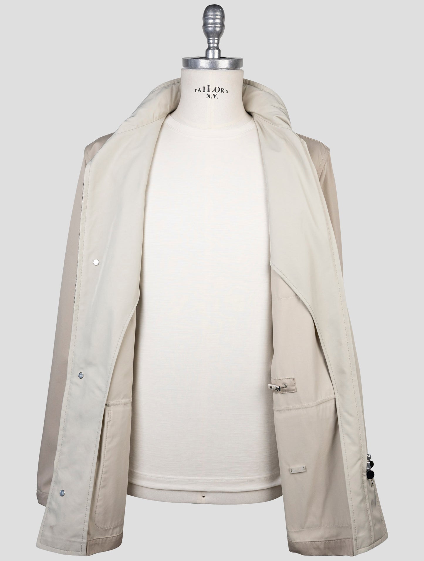 Kiton Beige Cotton Pa Coat