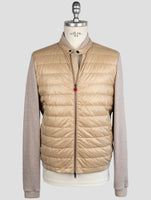 Kiton Gray Beige Cotton Cashmere Pl Coat