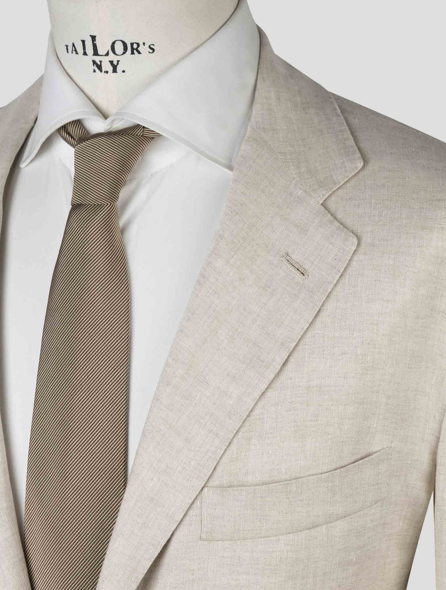 Kiton Beige Linen Blazer