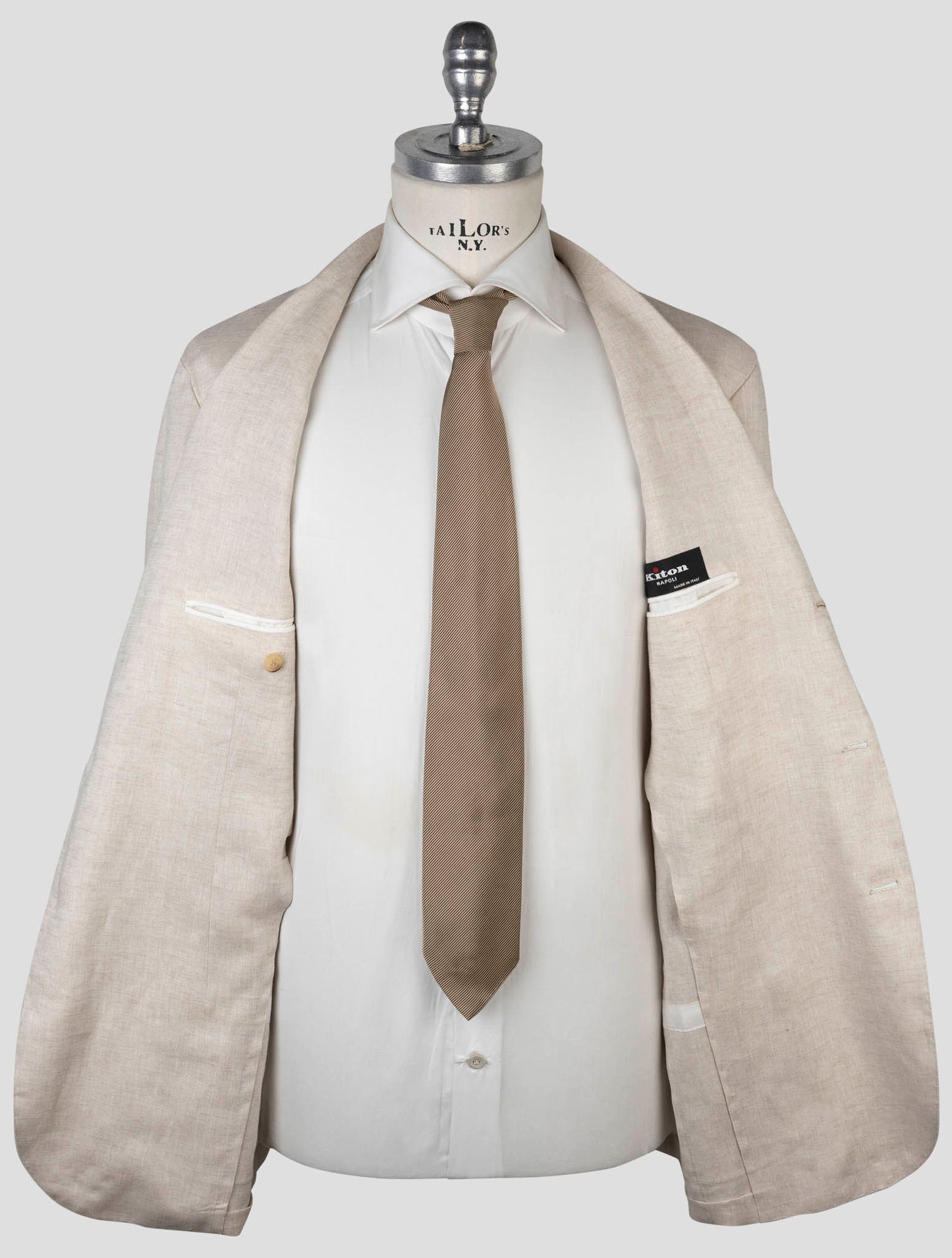 Kiton Beige Linen Blazer