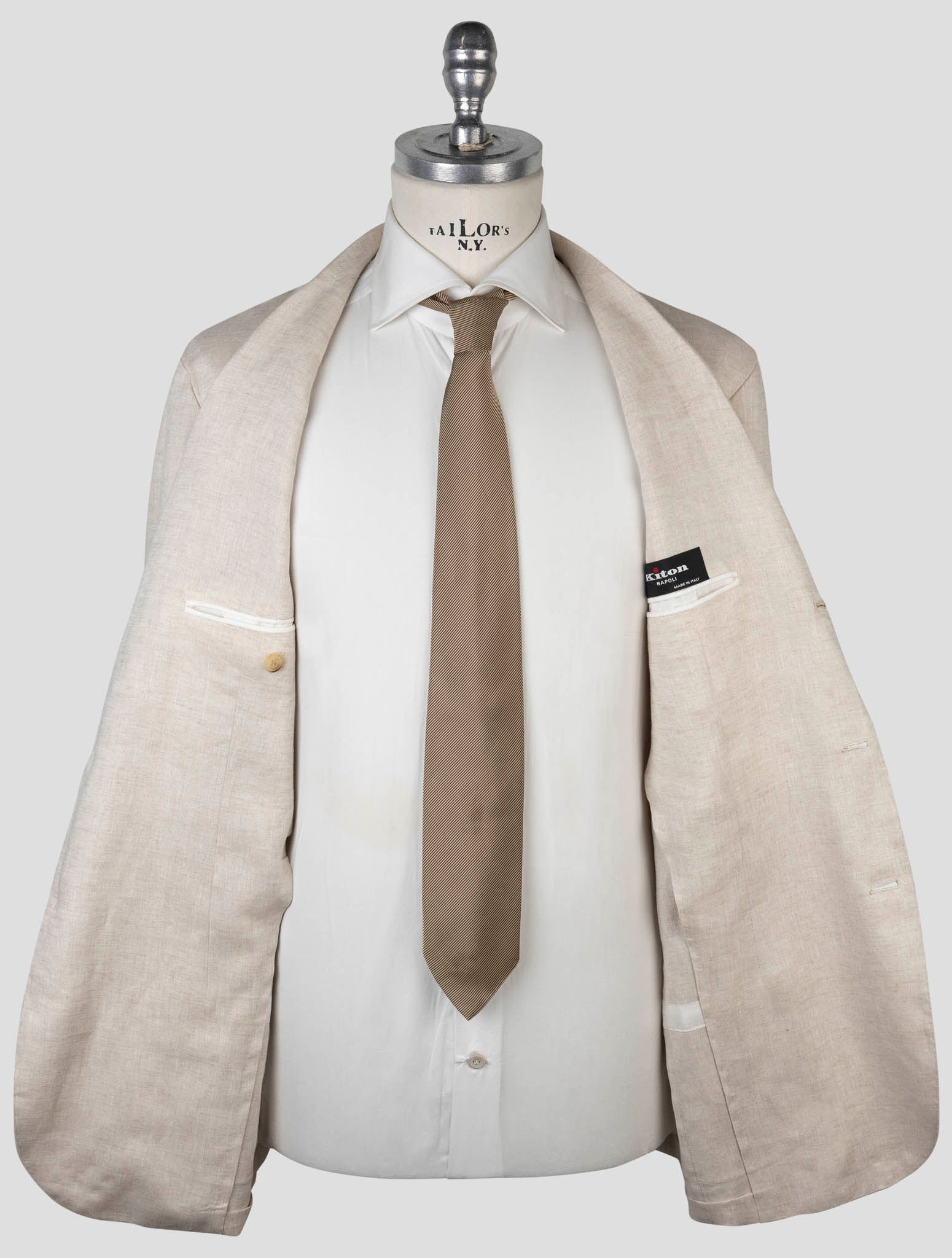 Kiton Beige Linen Blazer