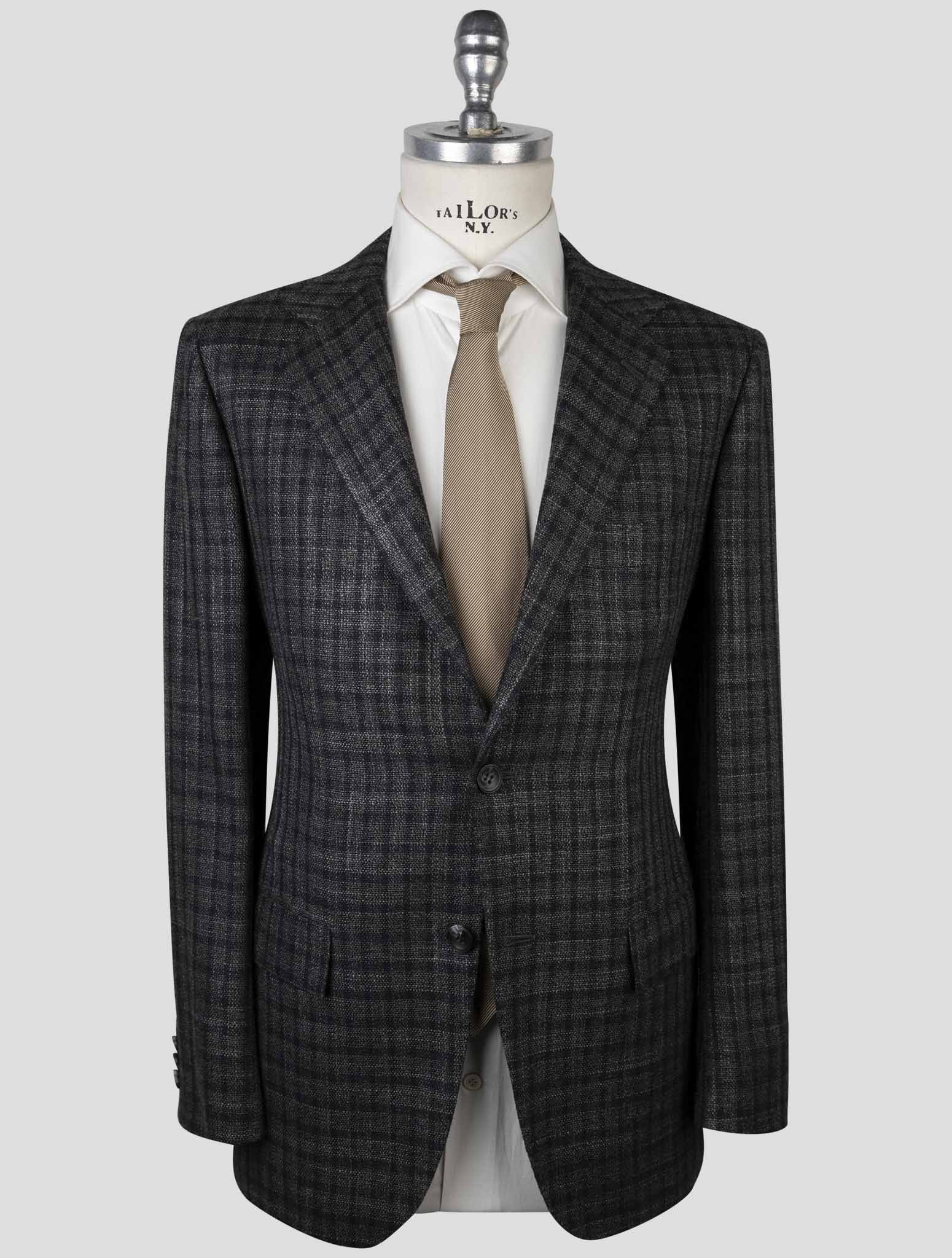 Kiton Brown Cashmere Silk Virgin Wool Blazer