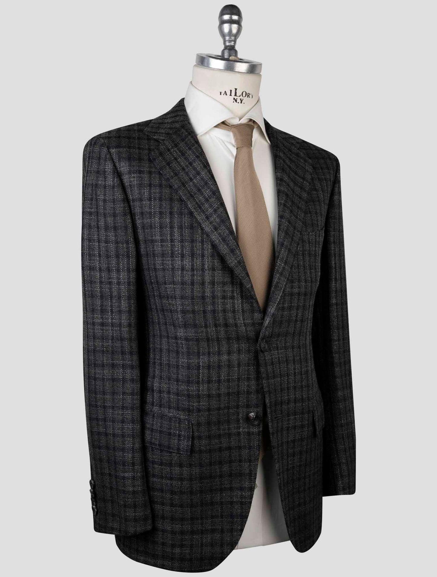 Kiton Brown Cashmere Silk Virgin Wool Blazer