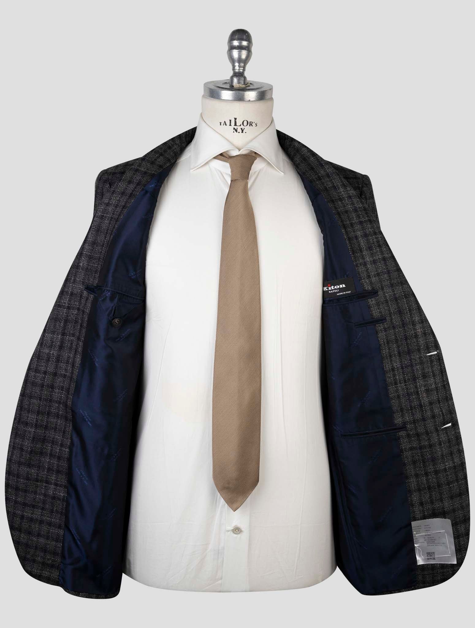 Kiton Brown Cashmere Silk Virgin Wool Blazer