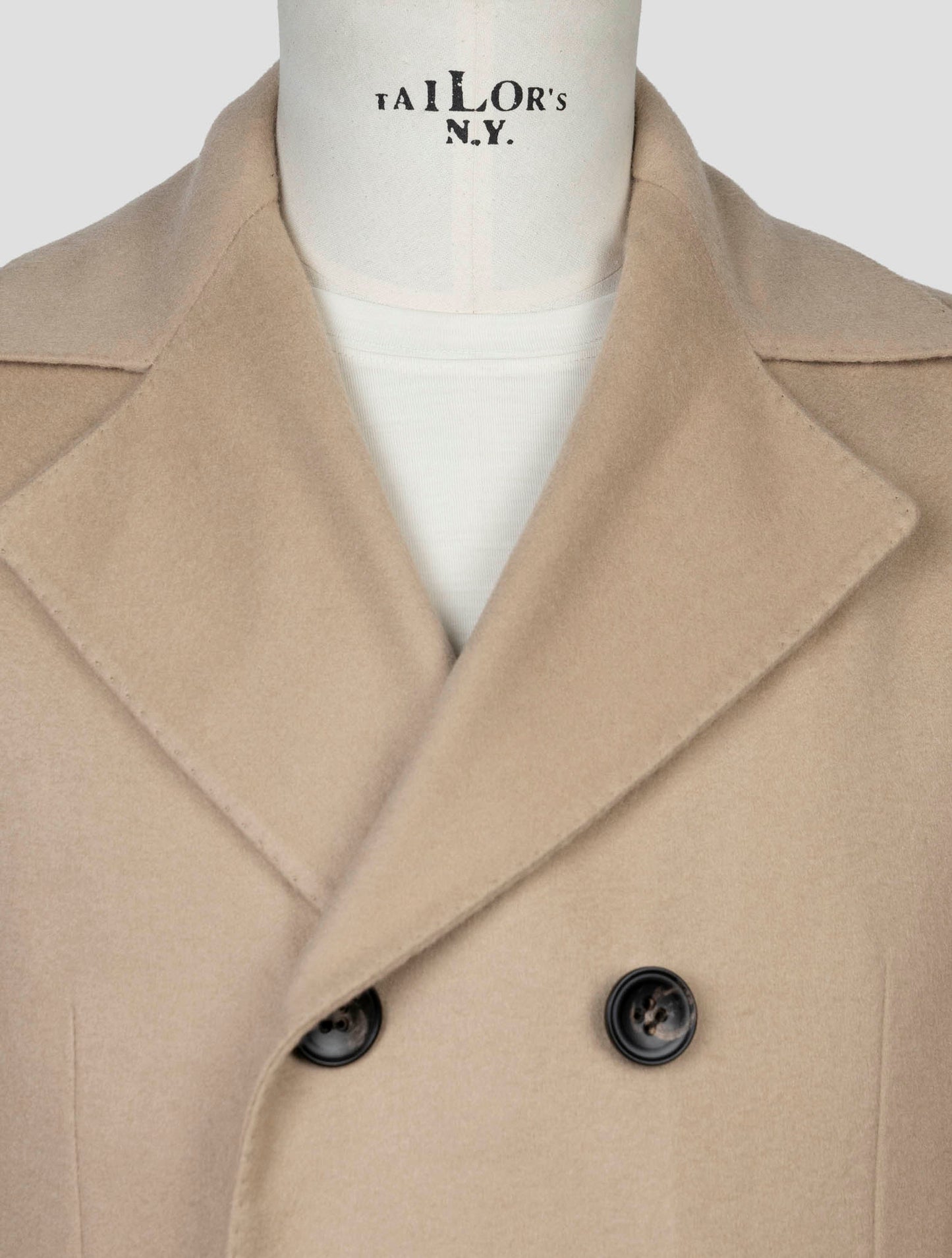 Kiton Beige Cashmere Overcoat