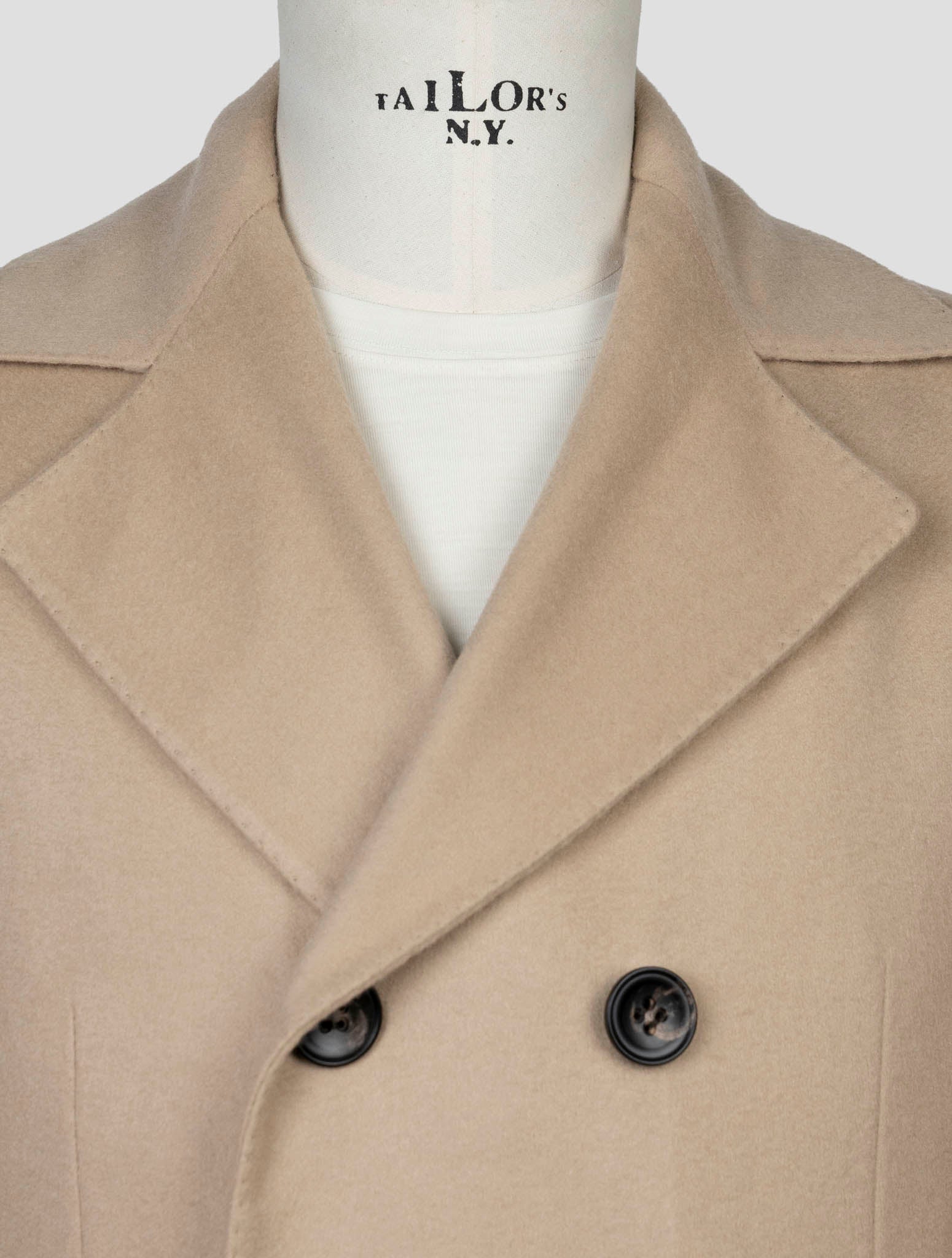 Kiton Beige Cashmere Overcoat