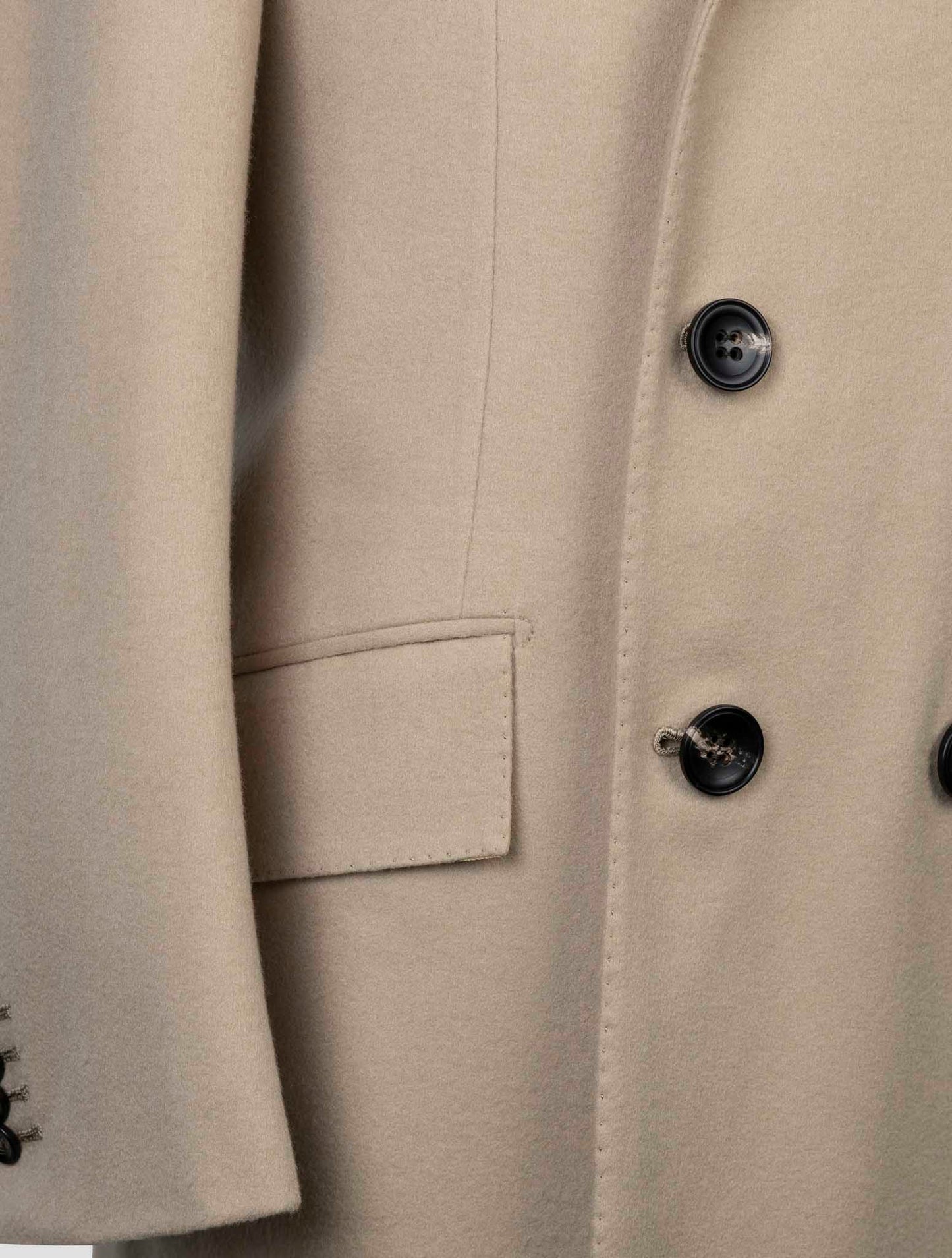Kiton Beige Cashmere Overcoat