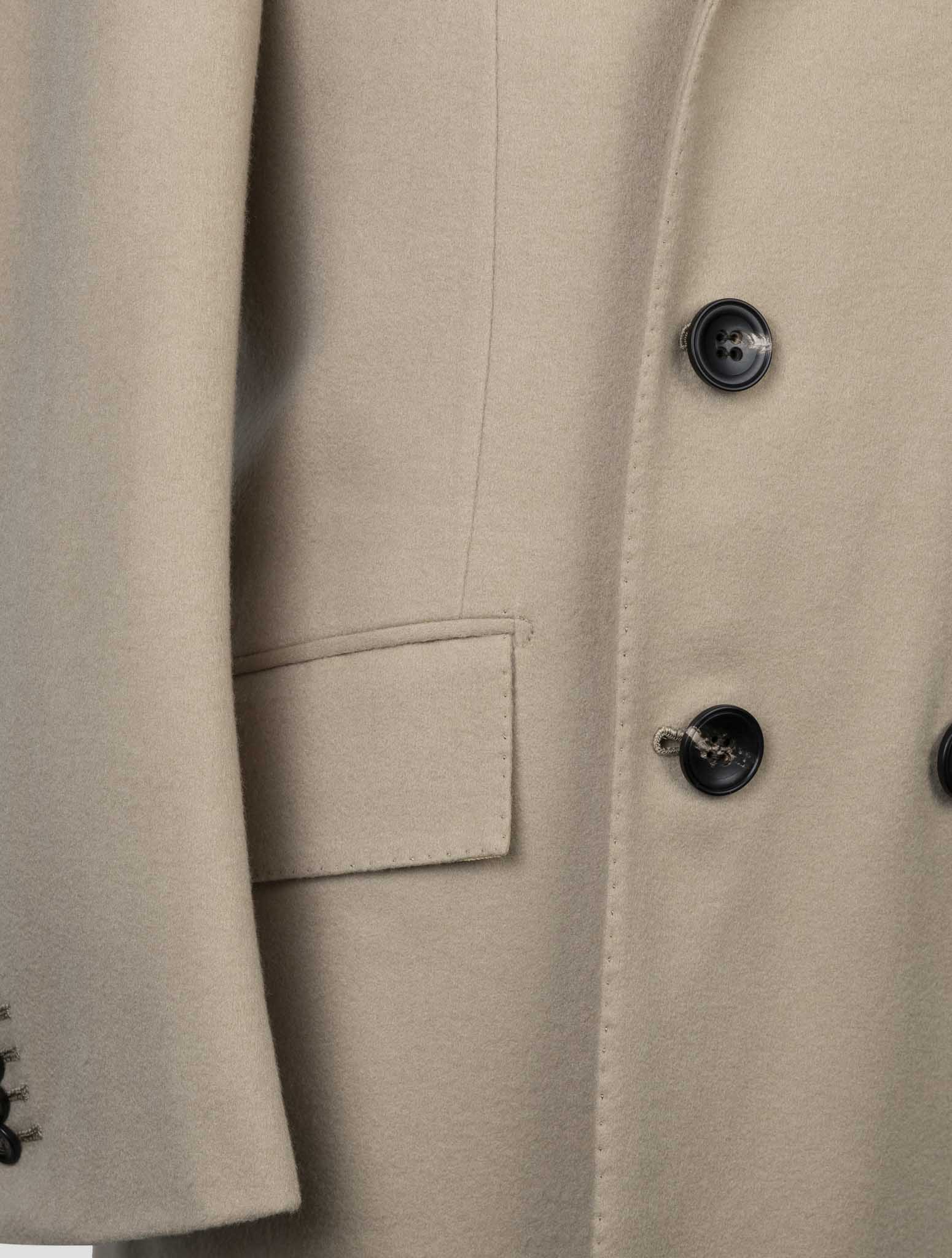 Kiton Beige Cashmere Overcoat