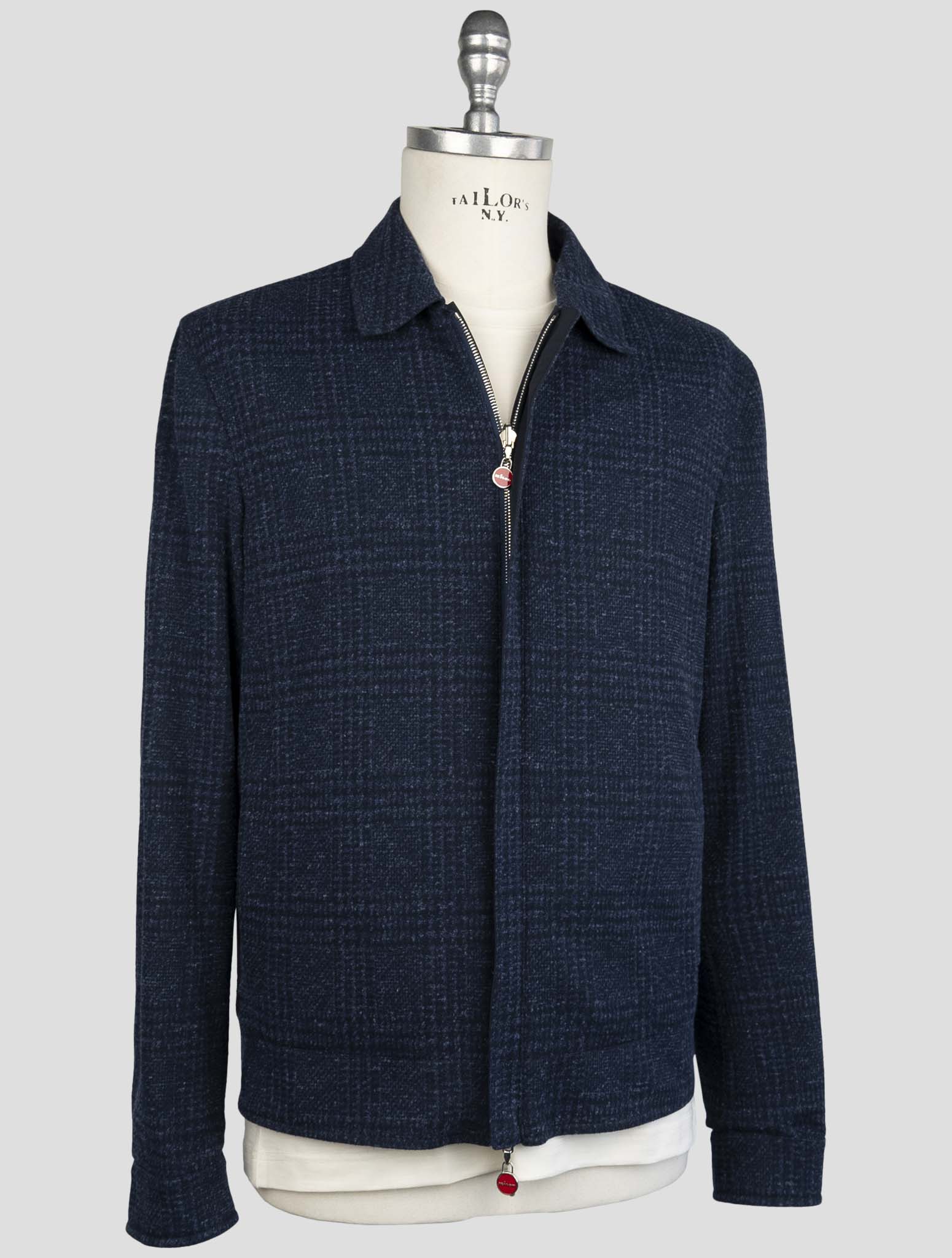 Kiton Blue Cotton Virgin Wool Linen Pl Pa Reverse Coat