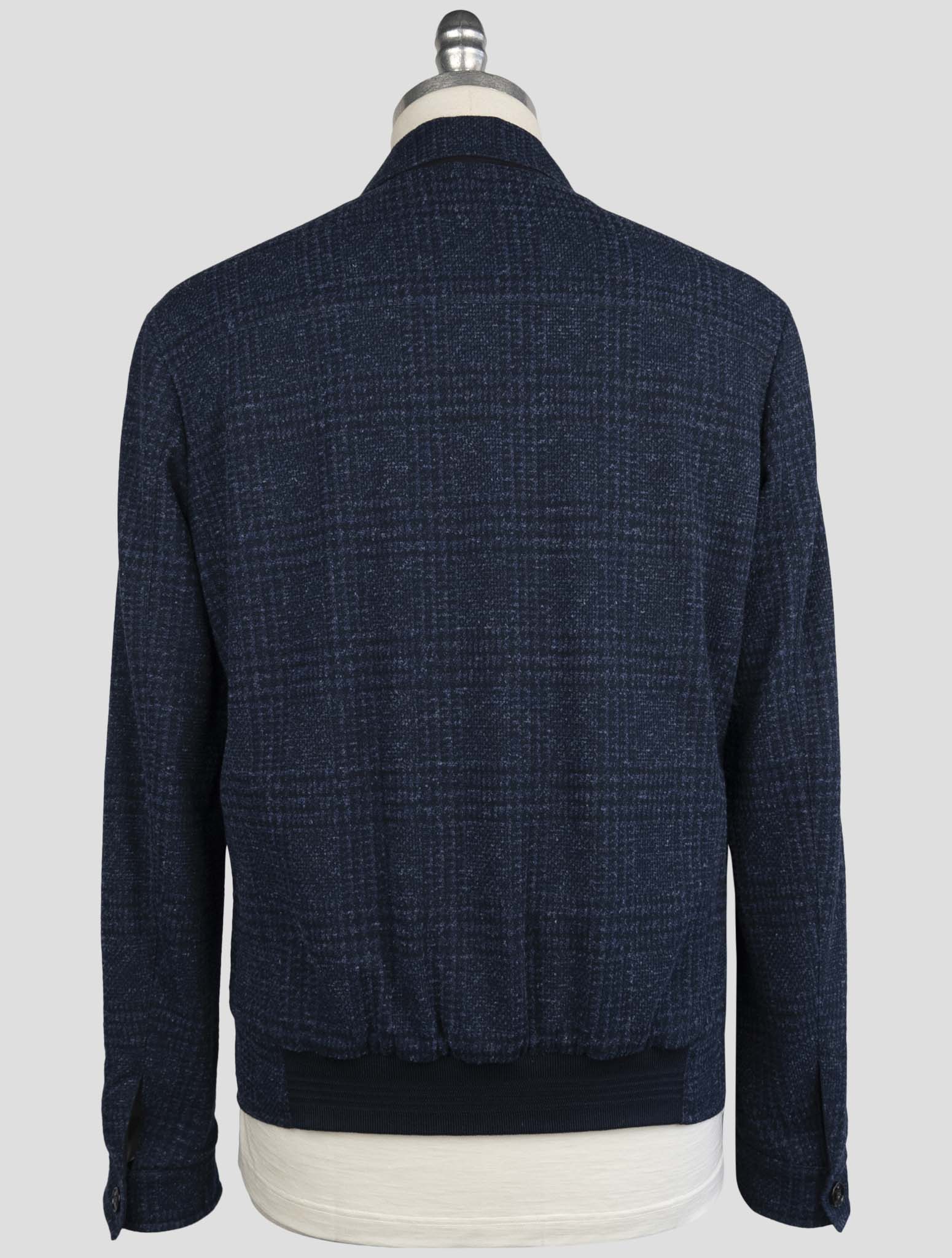 Kiton Blue Cotton Virgin Wool Linen Pl Pa Reverse Coat