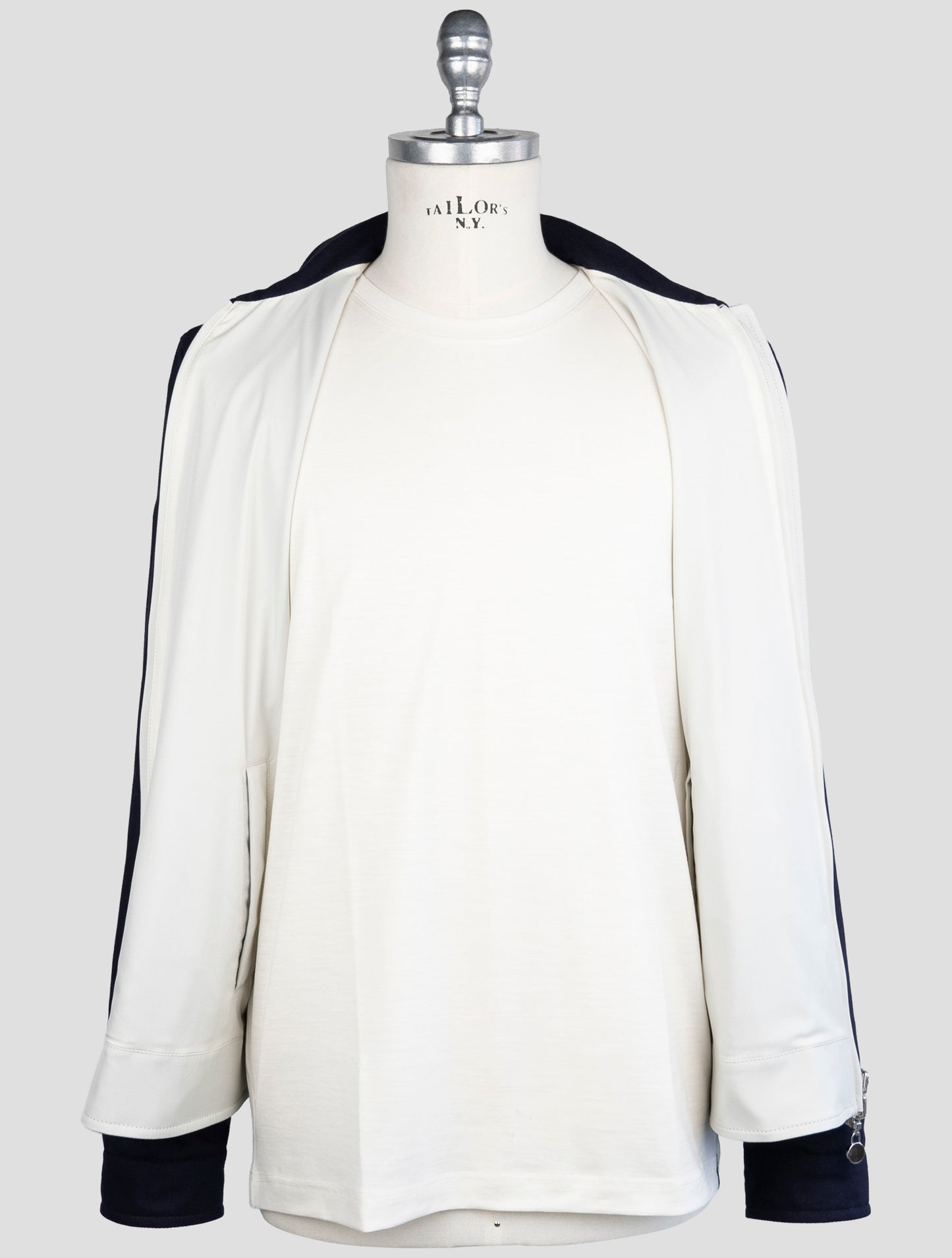 Kiton Blue Gray Silk Cashmere Pl Coat