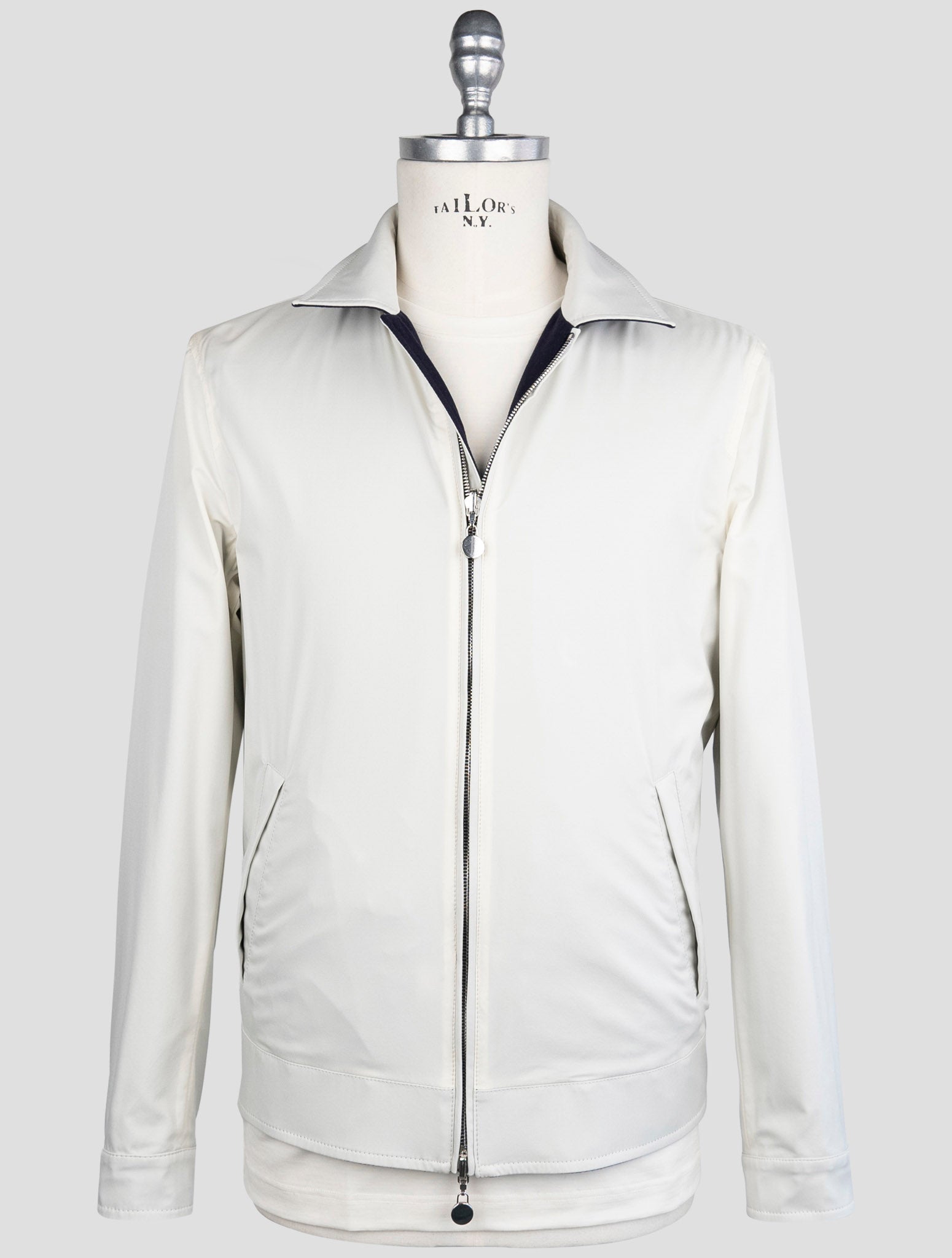 Kiton Blue Gray Silk Cashmere Pl Coat