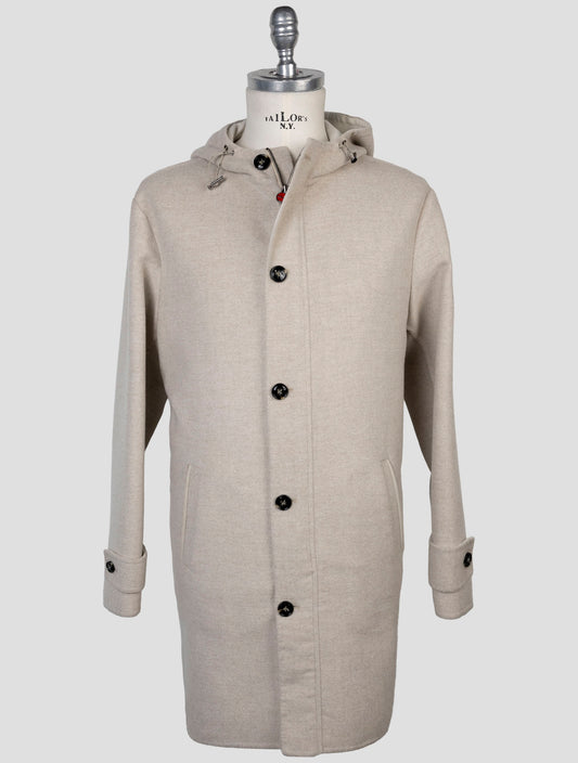 Kiton Beige Wool Cashmere Overcoat