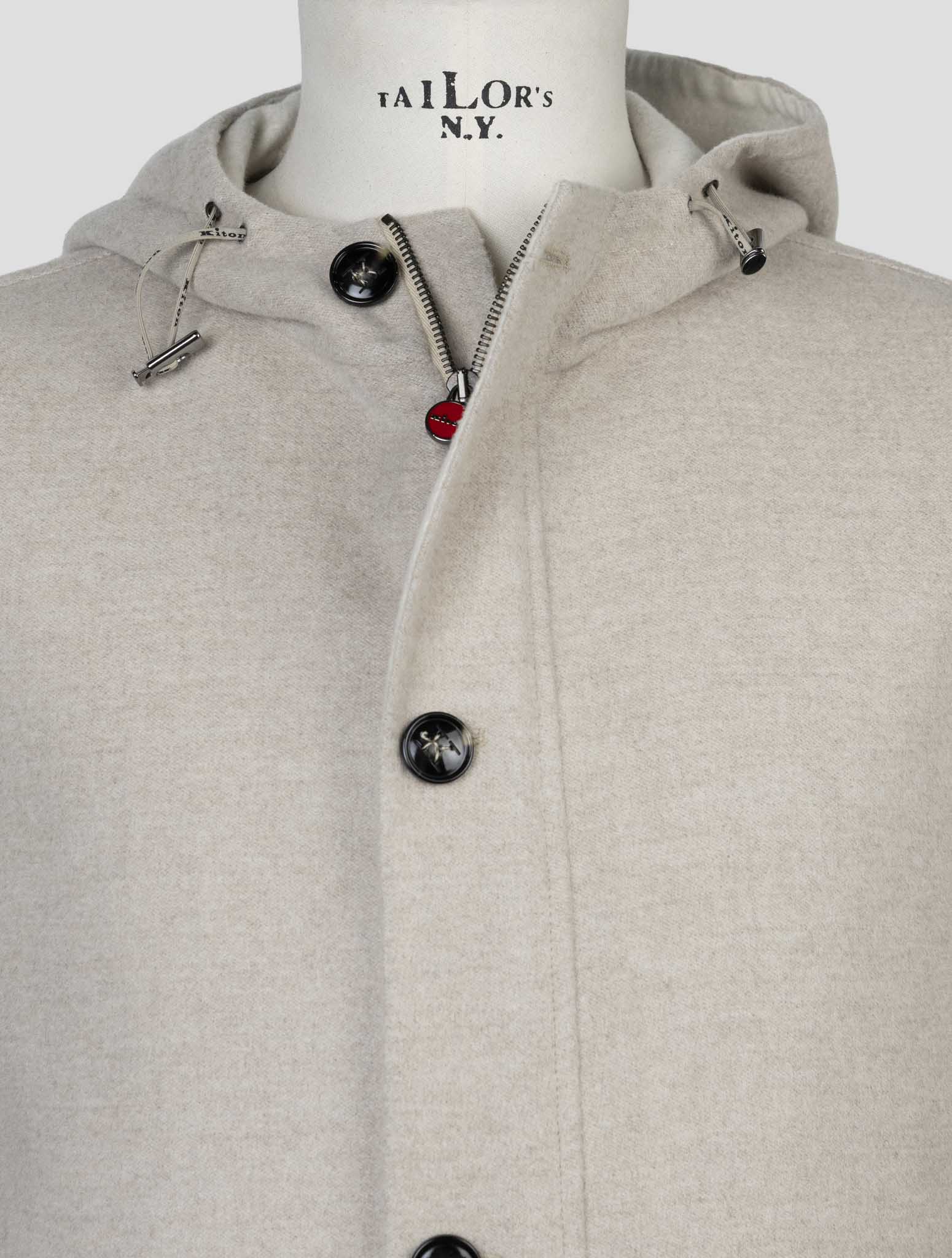 Kiton Beige Wool Cashmere Overcoat