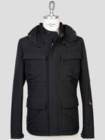 kiton Black Virgin Wool Pa Coat