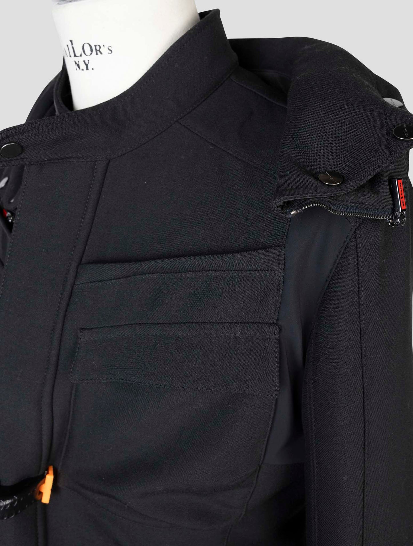 kiton Black Virgin Wool Pa Coat