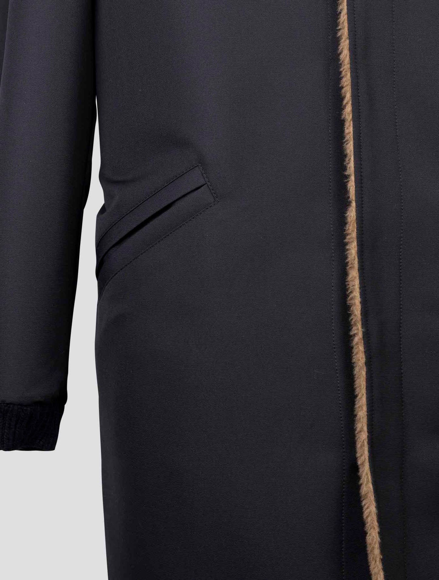 kiton Blue Wool Pa Wv Silk Reverse Overcoat