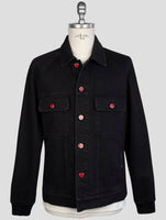 kiton Black Cotton Ea Coat