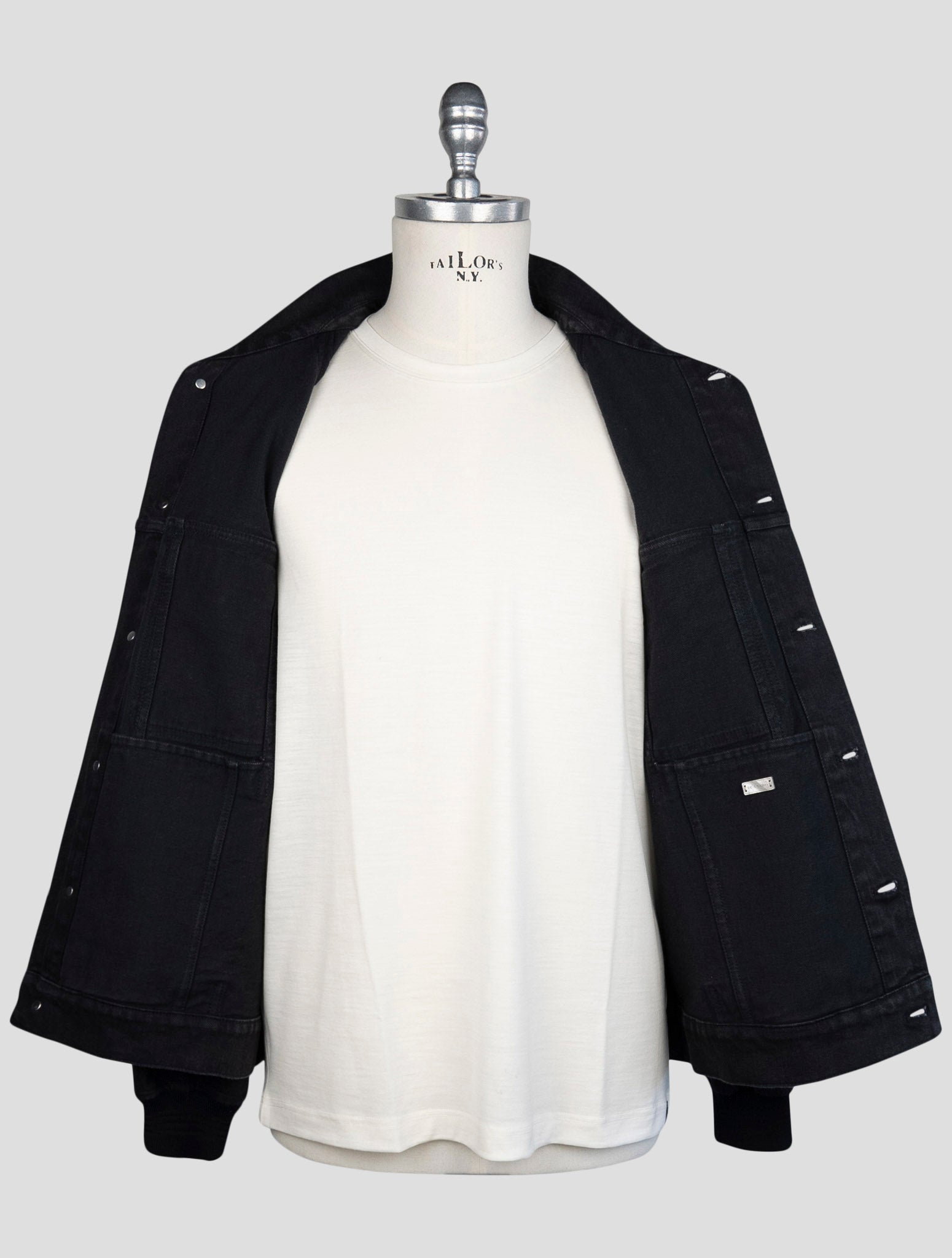 kiton Black Cotton Ea Coat