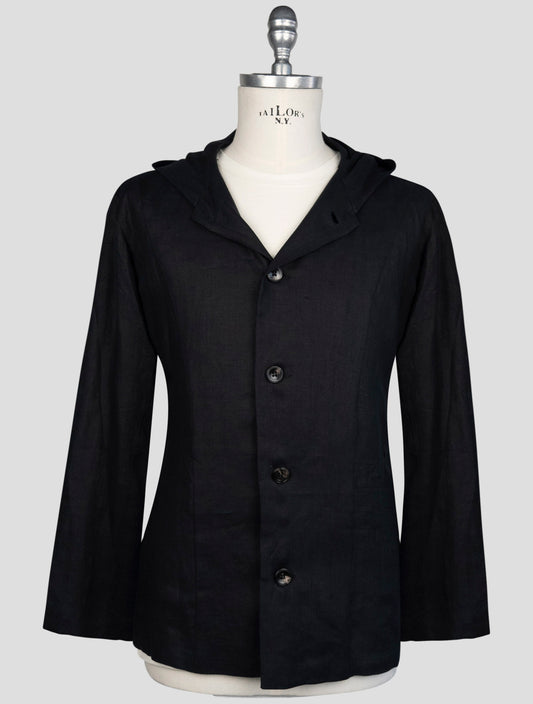 Kiton Black Linen Shirt Luca