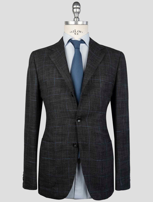 Kiton Brown Cashmere Virgin Wool Silk Cotton Pa Blazer