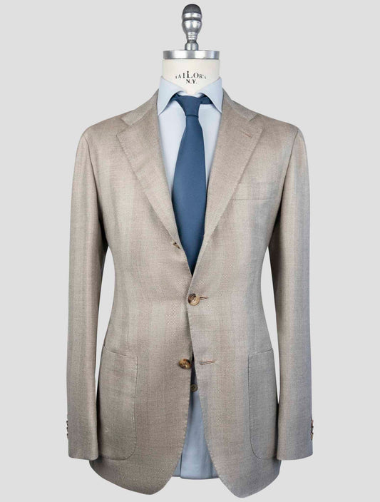 Kiton Brown  Cashmere Silk Linen Blazer