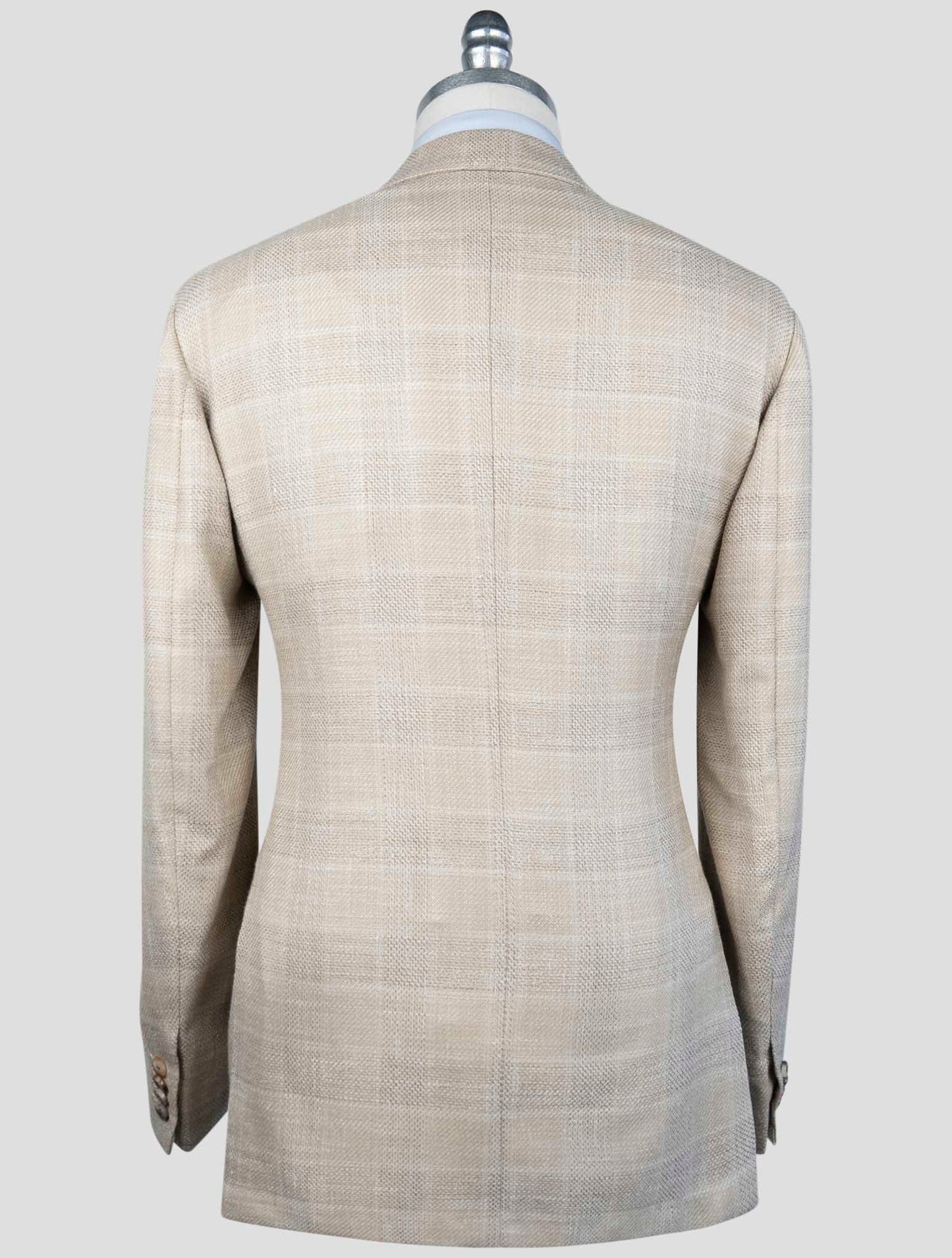 Kiton Beige Cashmere Virgin Wool Silk Linen Blazer