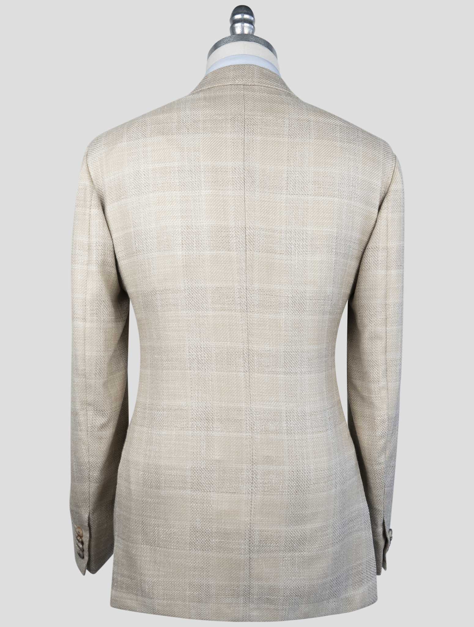Kiton Beige Cashmere Virgin Wool Silk Linen Blazer