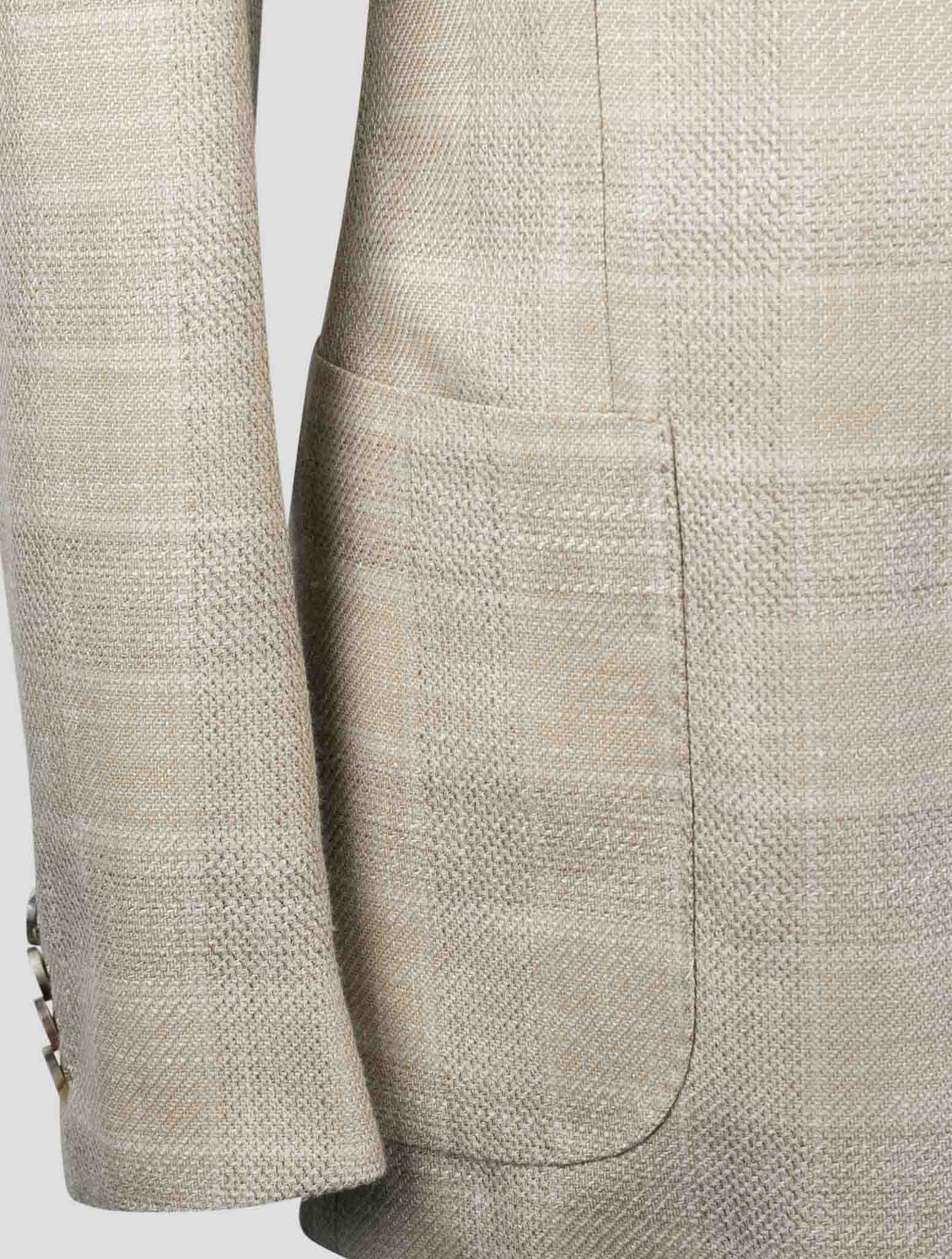 Kiton Beige Cashmere Virgin Wool Silk Linen Blazer