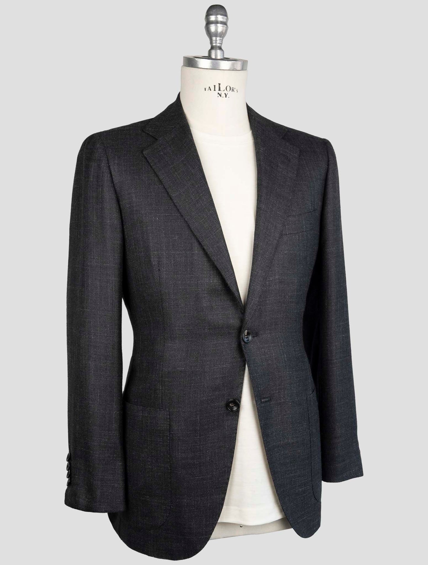Kiton Gray Cashmere Silk Linen Blazer