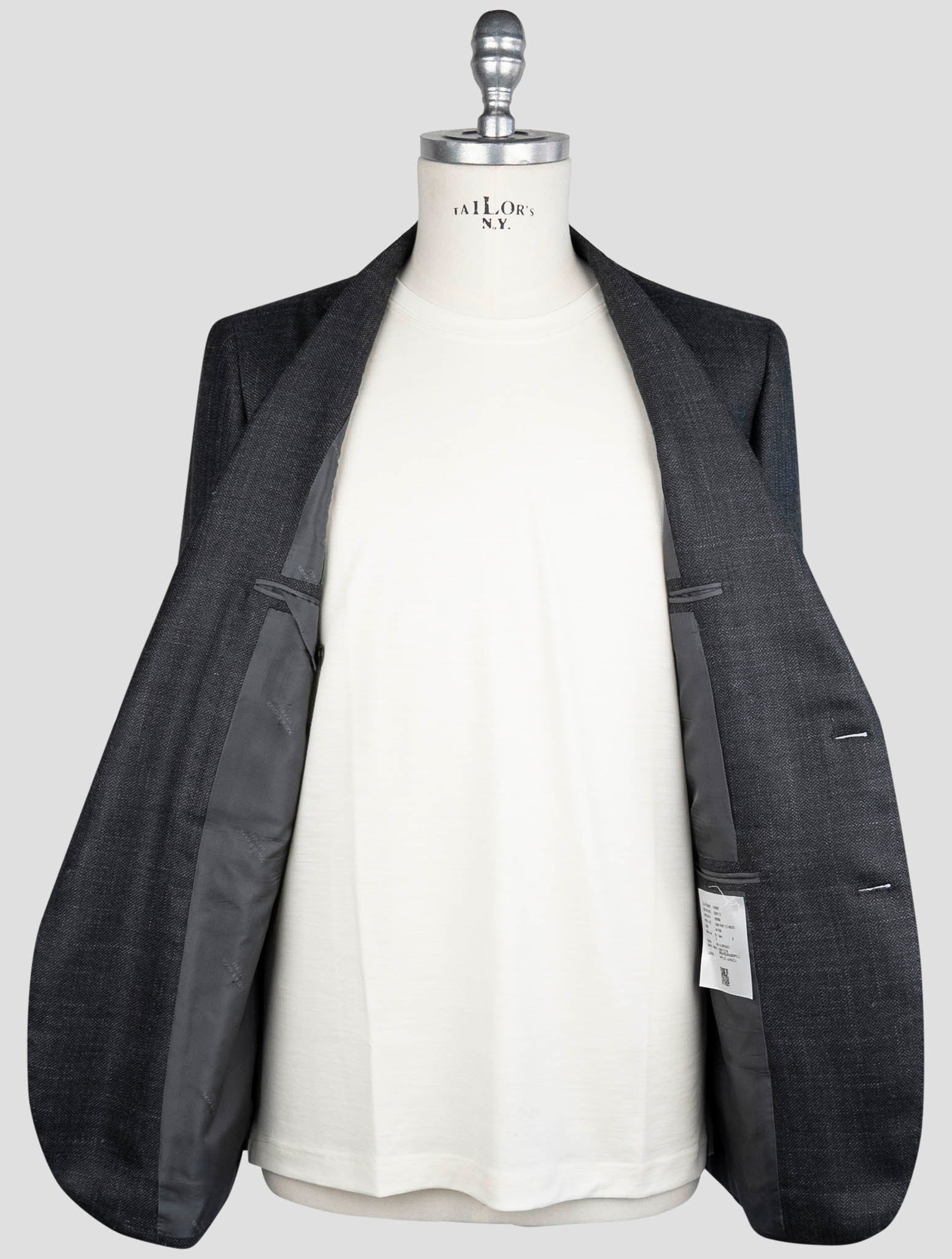 Kiton Gray Cashmere Silk Linen Blazer