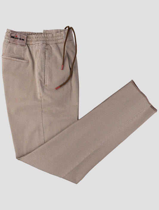 Kiton Beige Cotton Lycra Ea Pants