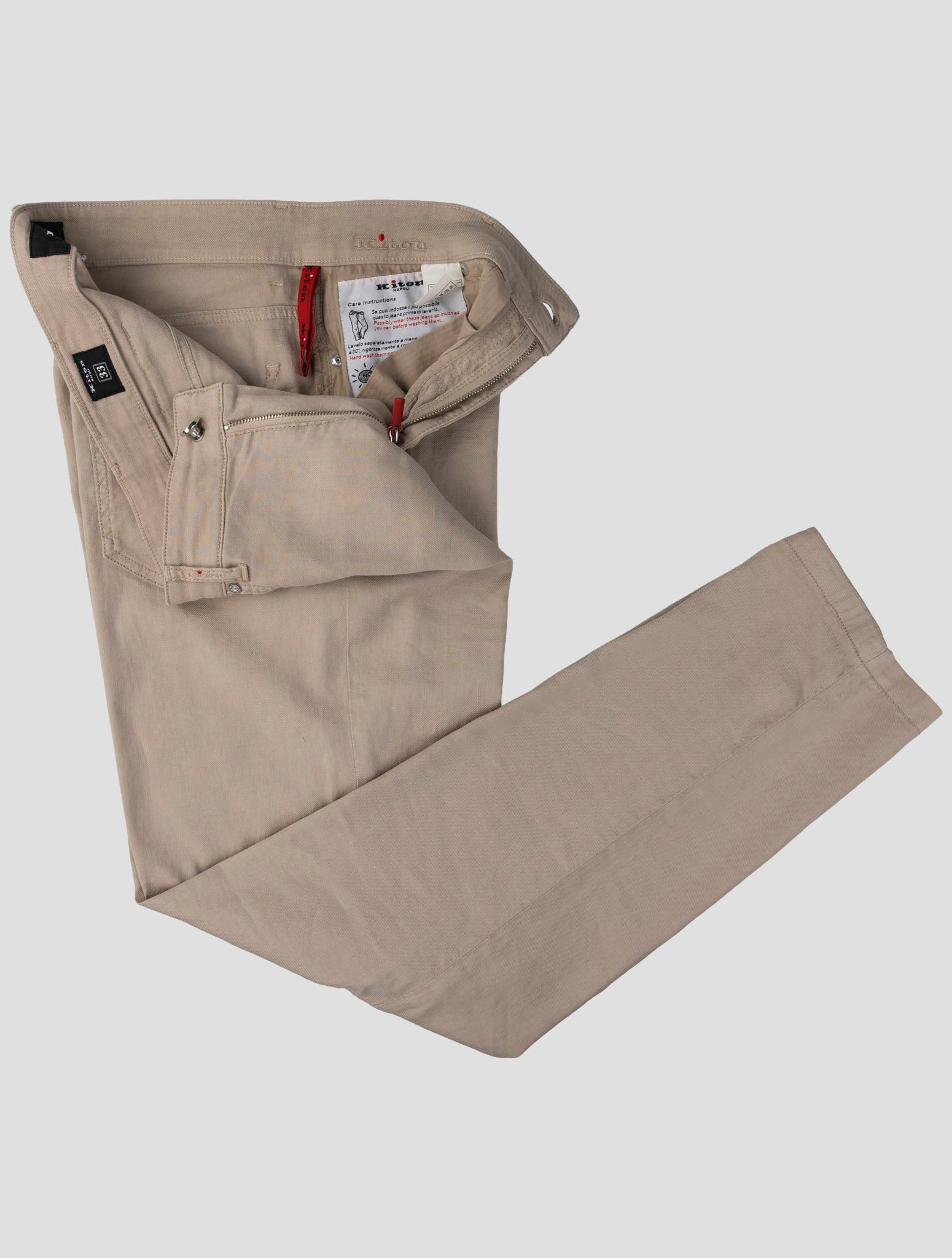 Kiton Beige Linen Cotton Ea Jeans