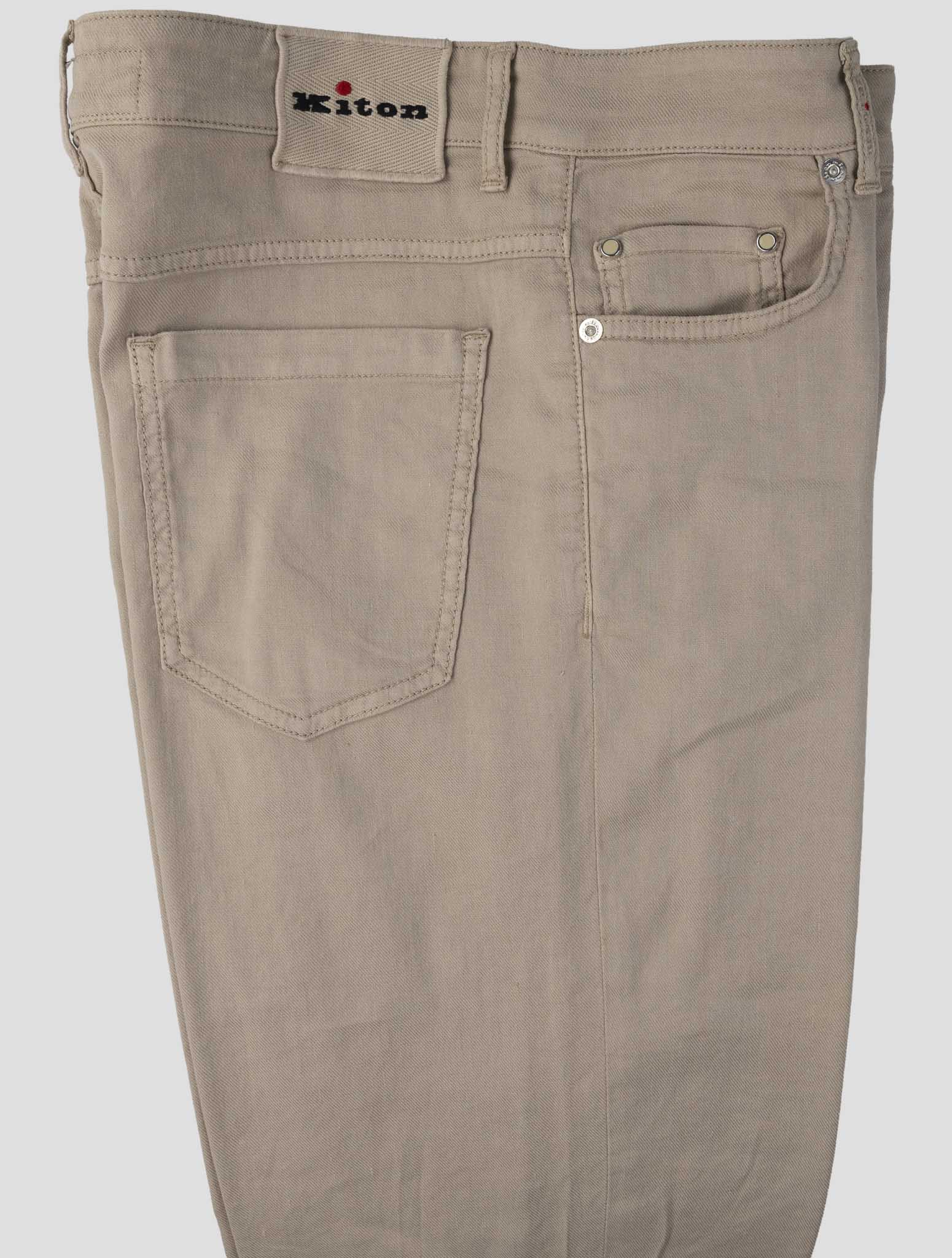 Kiton Beige Linen Cotton Ea Jeans