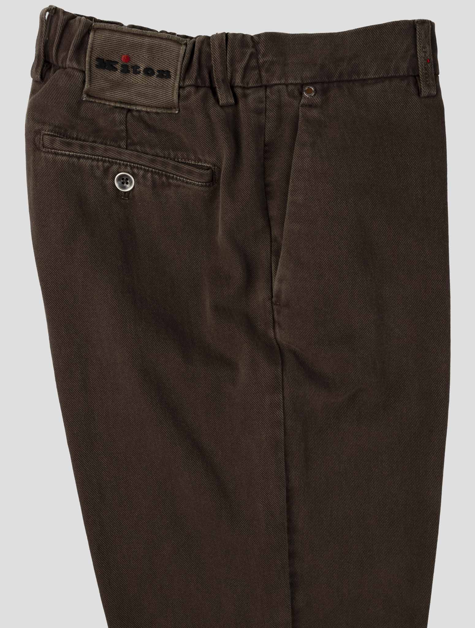 Kiton Dark Brown Cotton Ea Pants