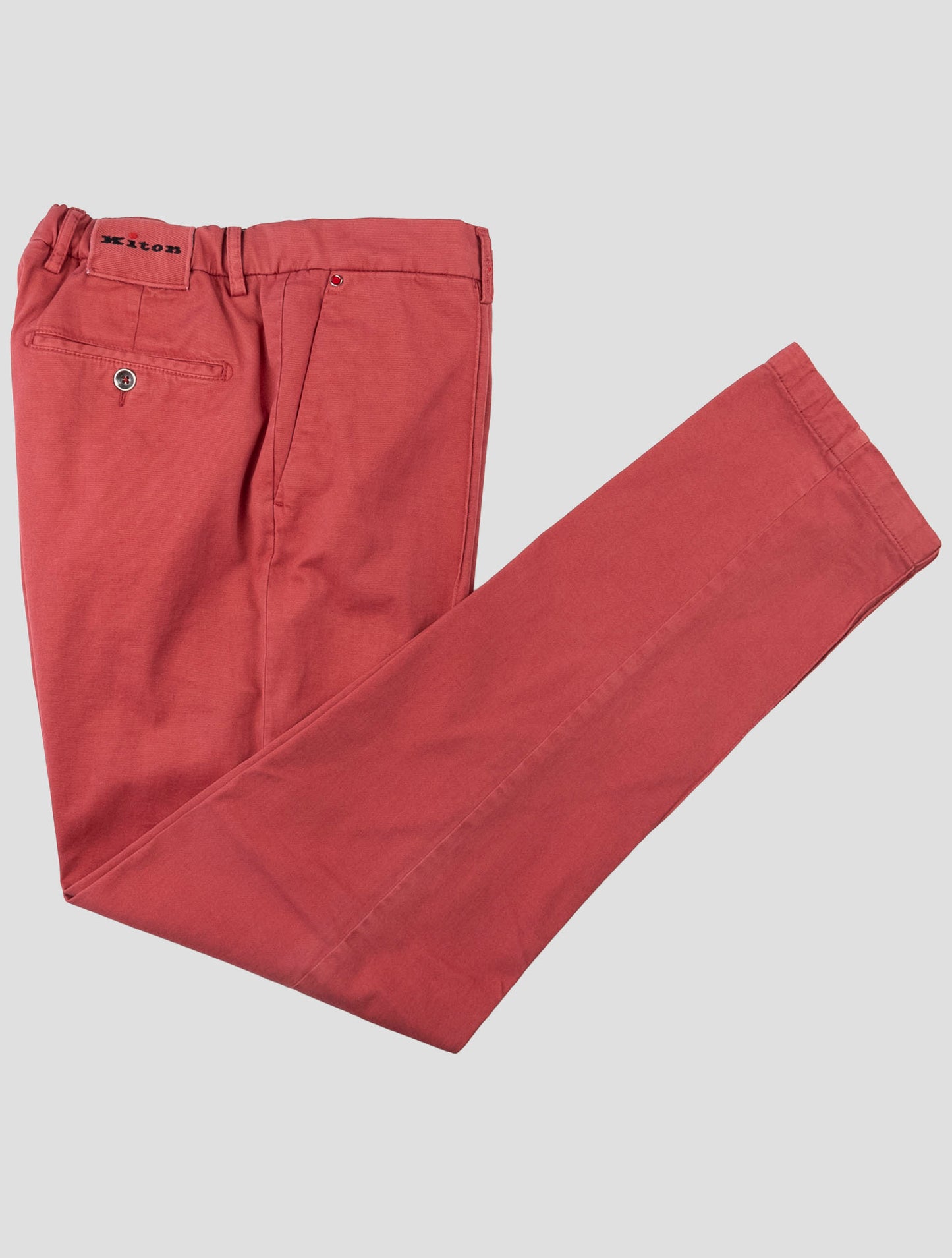 Kiton Red Cotton Cashmere Ea Pants