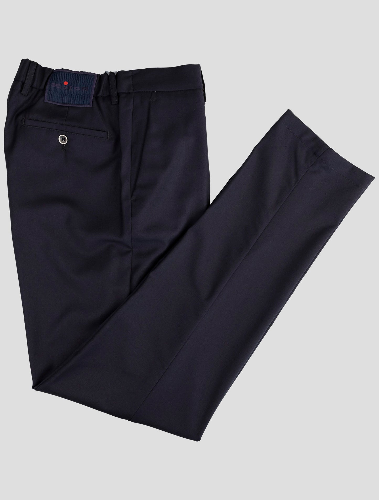 Kiton Dark Blue Virgin Wool Pants
