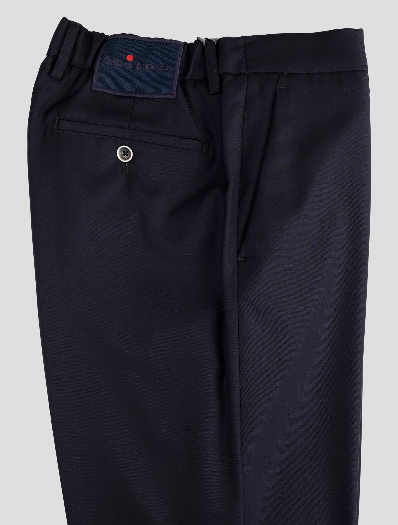 Kiton Dark Blue Virgin Wool Pants