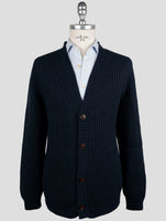 Kiton Blue Cashmere Sweater Cardigan