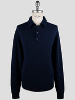 Kiton Blue Cashmere Sweater Polo