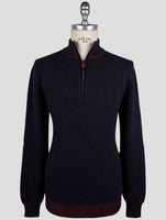 Kiton Red Blue Cashmere Sweater Polo