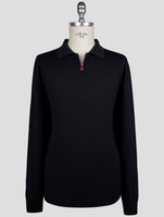Kiton Dark Blue Wool Sweater Half Zip