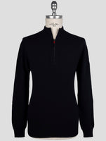 Kiton Dark Blue Cashmere Sweater Half Zip