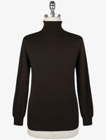 Kiton Brown Cashmere Silk Sweater Turtleneck