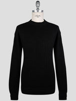 Kiton Black Silk Cotton Sweater Crewneck
